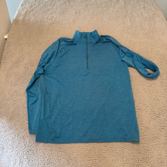 Lululemon Shirt Mens XXL Metal Vent Tech 1/4 Zip Sea Blue Pullover Long Sleeve - Picture 1 of 13